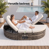 Darrahopens Furniture > Sofas > Sofas & Sofa Beds Gardeon Outdoor Day Bed Sun Lounge Setting Wicker Lounger Patio Furniture w/ Retractable Side Tray In Australia - Darrahopens