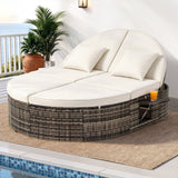 Darrahopens Furniture > Sofas > Sofas & Sofa Beds Gardeon Outdoor Day Bed Sun Lounge Setting Wicker Lounger Patio Furniture w/ Retractable Side Tray In Australia - Darrahopens