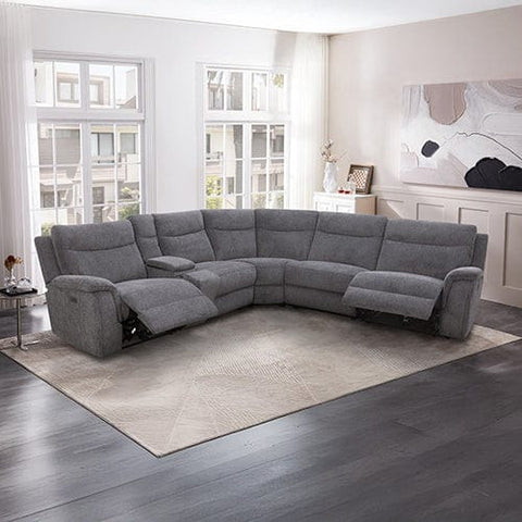 Darrahopens Furniture > Sofas > Sofas & Sofa Beds Large Sectional Corner Modular Lounge Suite in Fabric with Electric Recliner