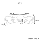 Darrahopens Furniture > Sofas > Sofas & Sofa Beds Large Sectional Corner Modular Lounge Suite in Fabric with Electric Recliner