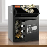 Darrahopens Furniture > Sofas > Sofas & Sofa Beds VEVOR 1.7 Cub Depository Safe, Deposit Safe with Drop Slot, Electronic Code Lock and 2 Emergency Keys, 17.71'' x 13.77'' x 13.77'' Business Drop Slot Safe for Cash, Mail in Home, Hotel, Office