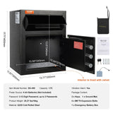 Darrahopens Furniture > Sofas > Sofas & Sofa Beds VEVOR 1.7 Cub Depository Safe, Deposit Safe with Drop Slot, Electronic Code Lock and 2 Emergency Keys, 17.71'' x 13.77'' x 13.77'' Business Drop Slot Safe for Cash, Mail in Home, Hotel, Office