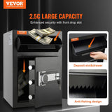Darrahopens Furniture > Sofas > Sofas & Sofa Beds VEVOR 2.5 Cub Depository Safe, Deposit Safe with Drop Slot, Electronic Code Lock and 2 Emergency Keys, 20.27'' x 13.97'' x 13.97'' Business Drop Slot Safe for Cash, Mail in Home, Hotel, Office