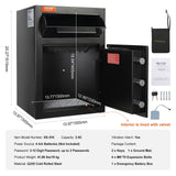 Darrahopens Furniture > Sofas > Sofas & Sofa Beds VEVOR 2.5 Cub Depository Safe, Deposit Safe with Drop Slot, Electronic Code Lock and 2 Emergency Keys, 20.27'' x 13.97'' x 13.97'' Business Drop Slot Safe for Cash, Mail in Home, Hotel, Office
