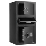 Darrahopens Furniture > Sofas > Sofas & Sofa Beds VEVOR 3.6 Cubic Feet Drop Safe, Large Capacity Front Drop Slot Safe Box with Digital Keypad, Heavy Duty 3 Tiers Cash Depository Box with Spare Keys for Cash, Bank Slip, Jewelry, Document, Bill, Black