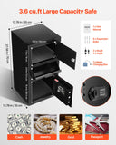 Darrahopens Furniture > Sofas > Sofas & Sofa Beds VEVOR 3.6 Cubic Feet Drop Safe, Large Capacity Front Drop Slot Safe Box with Digital Keypad, Heavy Duty 3 Tiers Cash Depository Box with Spare Keys for Cash, Bank Slip, Jewelry, Document, Bill, Black