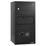 Darrahopens Furniture > Sofas > Sofas & Sofa Beds VEVOR 3.6 Cubic Feet Drop Safe, Large Capacity Front Drop Slot Safe Box with Digital Keypad, Heavy Duty 3 Tiers Cash Depository Box with Spare Keys for Cash, Bank Slip, Jewelry, Document, Bill, Black