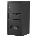 Darrahopens Furniture > Sofas > Sofas & Sofa Beds VEVOR 3.6 Cubic Feet Drop Safe, Large Capacity Front Drop Slot Safe Box with Digital Keypad, Heavy Duty 3 Tiers Cash Depository Box with Spare Keys for Cash, Bank Slip, Jewelry, Document, Bill, Black