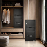 Darrahopens Furniture > Sofas > Sofas & Sofa Beds VEVOR 3.6 Cubic Feet Drop Safe, Large Capacity Front Drop Slot Safe Box with Digital Keypad, Heavy Duty 3 Tiers Cash Depository Box with Spare Keys for Cash, Bank Slip, Jewelry, Document, Bill, Black