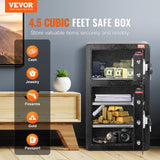 Darrahopens Furniture > Sofas > Sofas & Sofa Beds VEVOR Double Doors 4.5 cu.ft Safe Box with Key Lock & Password, Safe Lock Box with Fireproof Bag, Key Rack, LED Light and 2 Height Adjustable and Removable Divider for Money, Documents, Jewelry and Valuables, Black