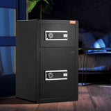Darrahopens Furniture > Sofas > Sofas & Sofa Beds VEVOR Double Doors 4.5 cu.ft Safe Box with Key Lock & Password, Safe Lock Box with Fireproof Bag, Key Rack, LED Light and 2 Height Adjustable and Removable Divider for Money, Documents, Jewelry and Valuables, Black