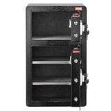 Darrahopens Furniture > Sofas > Sofas & Sofa Beds VEVOR Double Doors 4.5 cu.ft Safe Box with Key Lock & Password, Safe Lock Box with Fireproof Bag, Key Rack, LED Light and 2 Height Adjustable and Removable Divider for Money, Documents, Jewelry and Valuables, Black