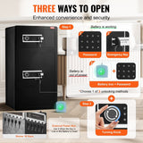 Darrahopens Furniture > Sofas > Sofas & Sofa Beds VEVOR Double Doors 7.2 cu.ft Safe Box with Key Lock & Password, Safe Lock Box with Fireproof Bag, Key Rack, LED Light and 2 Height Adjustable and Removable Divider for Money, Documents, Jewelry and Valuables, Black