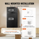 Darrahopens Furniture > Sofas > Sofas & Sofa Beds VEVOR Double Doors 7.2 cu.ft Safe Box with Key Lock & Password, Safe Lock Box with Fireproof Bag, Key Rack, LED Light and 2 Height Adjustable and Removable Divider for Money, Documents, Jewelry and Valuables, Black