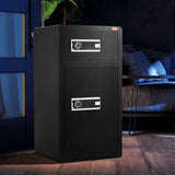 Darrahopens Furniture > Sofas > Sofas & Sofa Beds VEVOR Double Doors 7.2 cu.ft Safe Box with Key Lock & Password, Safe Lock Box with Fireproof Bag, Key Rack, LED Light and 2 Height Adjustable and Removable Divider for Money, Documents, Jewelry and Valuables, Black