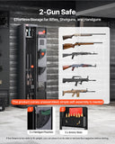 Darrahopens Furniture > Sofas > Sofas & Sofa Beds VEVOR Gun Safe, Heavy Duty Cold-Rolled Steel Fireproof Rifle Cabinet with Digital Keypad & Key, Large Long Gun Cabinet with Magazine and LED Lighting, Adjustable Racks for Rifles, Pistols, Shotgun