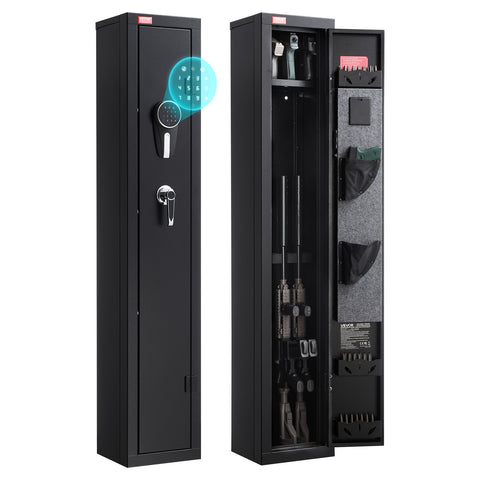 Darrahopens Furniture > Sofas > Sofas & Sofa Beds VEVOR Gun Safe, Heavy Duty Cold-Rolled Steel Fireproof Rifle Cabinet with Digital Keypad & Key, Large Long Gun Cabinet with Magazine and LED Lighting, Adjustable Racks for Rifles, Pistols, Shotgun