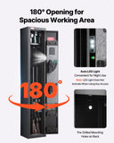 Darrahopens Furniture > Sofas > Sofas & Sofa Beds VEVOR Gun Safe, Heavy Duty Cold-Rolled Steel Fireproof Rifle Cabinet with Digital Keypad & Key, Large Long Gun Cabinet with Magazine and LED Lighting, Adjustable Racks for Rifles, Pistols, Shotgun