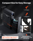 Darrahopens Furniture > Sofas > Sofas & Sofa Beds VEVOR Gun Safe, Slider Handgun Gun Safe with Fingerprint/Password/Key, 3-Way Quick Access Firearm Case Box with Lighting for 1 Pistol & Magazine, Mounted Pistol Gun Box for Nightstand Bedside Desk Car