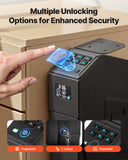 Darrahopens Furniture > Sofas > Sofas & Sofa Beds VEVOR Gun Safe, Slider Handgun Gun Safe with Screen, Fingerprint/Password/Key, 3-Way Quick Access Firearm Case Box with LED for 1 Pistol & Magazine, Mounted Gun Box for Nightstand Bedside Desk Car