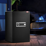 Darrahopens Furniture > Sofas > Sofas & Sofa Beds VEVOR Single Door 3.5 cu.ft Safe Box with Key Lock & Password, Safe Lock Box with Fireproof Bag, Key Rack, LED Light, and 2 Shelves for Money, Documents, Jewelry, and Valuables, Black