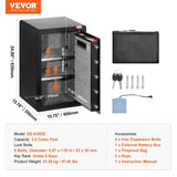 Darrahopens Furniture > Sofas > Sofas & Sofa Beds VEVOR Single Door 3.5 cu.ft Safe Box with Key Lock & Password, Safe Lock Box with Fireproof Bag, Key Rack, LED Light, and 2 Shelves for Money, Documents, Jewelry, and Valuables, Black