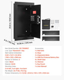 Darrahopens Furniture > Sofas > Sofas & Sofa Beds VEVOR Wall Safe, 3-Tier Hidden Wall Mounted Safe with Password & Key, Q235 Cold-Rolled Steel In-Wall Box with LED Lighting, 2 Adjustable Shelves & 5 Key Holders for Money, Jewelry, Passport, Black