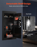 Darrahopens Furniture > Sofas > Sofas & Sofa Beds VEVOR Wall Safe, 3-Tier Hidden Wall Mounted Safe with Password & Key, Q235 Cold-Rolled Steel In-Wall Box with LED Lighting, 2 Adjustable Shelves & 5 Key Holders for Money, Jewelry, Passport, Black