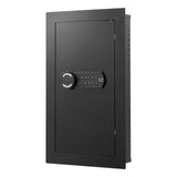 Darrahopens Furniture > Sofas > Sofas & Sofa Beds VEVOR Wall Safe, 3-Tier Hidden Wall Mounted Safe with Password & Key, Q235 Cold-Rolled Steel In-Wall Box with LED Lighting, 2 Adjustable Shelves & 5 Key Holders for Money, Jewelry, Passport, Black