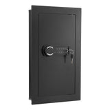 Darrahopens Furniture > Sofas > Sofas & Sofa Beds VEVOR Wall Safe, 3-Tier Hidden Wall Mounted Safe with Password & Key, Q235 Cold-Rolled Steel In-Wall Box with LED Lighting, 2 Adjustable Shelves & 5 Key Holders for Money, Jewelry, Passport, Black