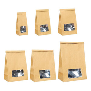 Darrahopens Gift & Novelty > Bags 50Pcs Kraft Paper Self-Sealing Bags Tea Nut Bags Dry Goods Packaging Sealed Bags