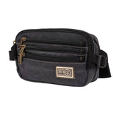 Darrahopens Gift & Novelty > Bags FIB Canvas Bum Bag w Belt Wallet Waist Pouch Travel Mobile Phone Military - Black