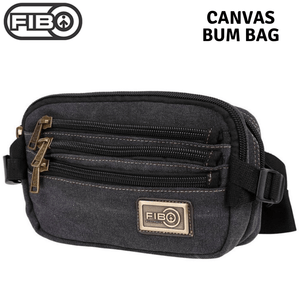 Darrahopens Gift & Novelty > Bags FIB Canvas Bum Bag w Belt Wallet Waist Pouch Travel Mobile Phone Military - Black