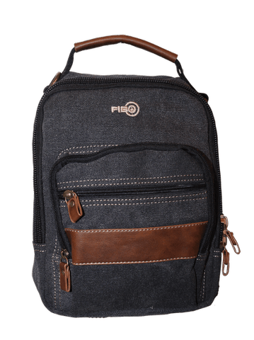 Darrahopens Gift & Novelty > Bags FIB Canvas Sling Bag Shoulder Strap Messenger Travel Pack w Tablet Pocket - Black