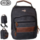 Darrahopens Gift & Novelty > Bags FIB Canvas Sling Bag Shoulder Strap Messenger Travel Pack w Tablet Pocket - Black