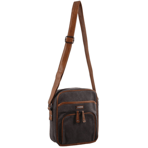 Darrahopens Gift & Novelty > Bags Pierre Cardin Canvas Cross Body Messenger Bag Mens Ladies Satchel Day Pack - Black