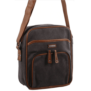 Darrahopens Gift & Novelty > Bags Pierre Cardin Canvas Cross Body Messenger Bag Mens Ladies Satchel Day Pack - Black