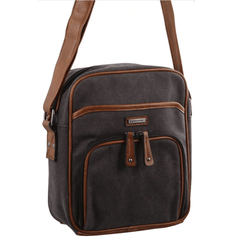 Darrahopens Gift & Novelty > Bags Pierre Cardin Canvas Cross Body Messenger Bag Mens Ladies Satchel Day Pack - Black