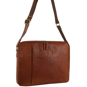 Darrahopens Gift & Novelty > Bags Pierre Cardin Crumpled Leather Computer Laptop Bag - Tan