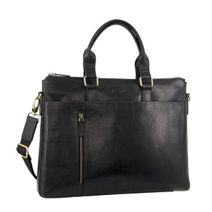 Darrahopens Gift & Novelty > Bags Pierre Cardin Leather Laptop Briefcase Business Bag - Black