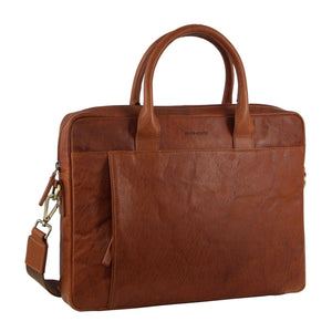 Darrahopens Gift & Novelty > Bags Pierre Cardin Leather Multi-Handle Computer Laptop Bag - Tan