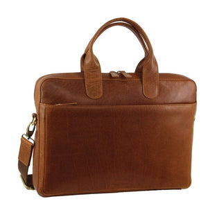 Darrahopens Gift & Novelty > Bags Pierre Cardin Mens Italian Leather Computer Laptop Bag Travel - Tan