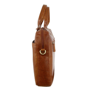 Darrahopens Gift & Novelty > Bags Pierre Cardin Mens Italian Leather Computer Laptop Bag Travel - Tan