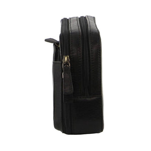 Darrahopens Gift & Novelty > Bags Pierre Cardin Mens Italian Leather Organizer Bag Toiletry Travel - Black