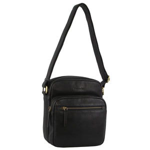 Darrahopens Gift & Novelty > Bags Pierre Cardin Mens Leather Cross-Body Bag Organiser - Black