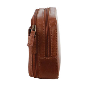 Darrahopens Gift & Novelty > Bags Pierre Cardin Mens Leather Toiletry Bag Travel Organizer Wash Case - Tan