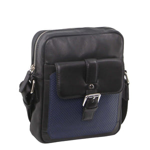 Darrahopens Gift & Novelty > Bags Pierre Cardin Pebbled Leather Organizer Bag Cross Body - Black/Navy