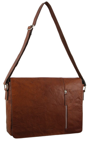 Darrahopens Gift & Novelty > Bags Pierre Cardin Rustic Leather Bag Computer Messenger Business Travel - Chestnut