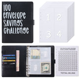 Darrahopens Gift & Novelty > Books > Activity Books 100 Envelope Savings Challenge Binder A5 Budget Planner Book PU Leather Cash Stuffing Money Organiser with Magnetic Closure & Tracker (Black)