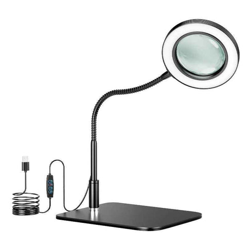 Darrahopens Gift & Novelty > Books > Activity Books 10X Desk Magnifying Glass with Light and Stand, Large Magnifying Lamp Magnifying Light for Crafts Hands Free, Upgrated Head Button Reading Magnifier for Books Sewing